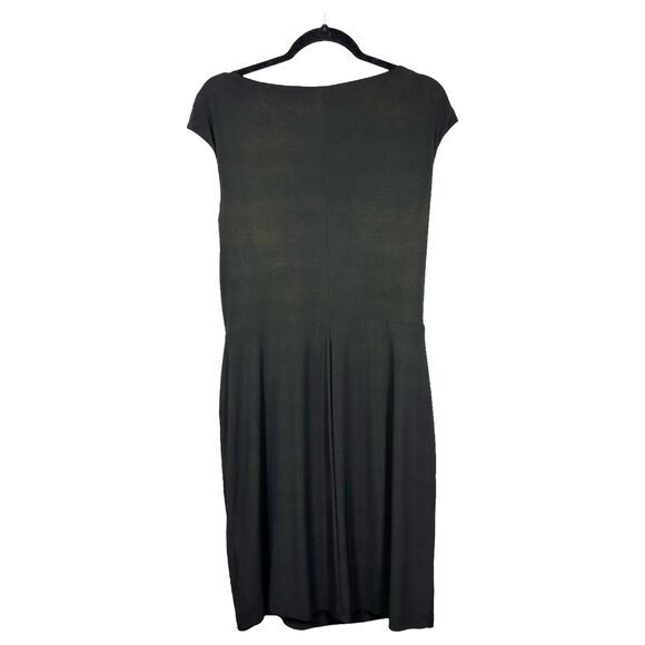 Lauren Ralph Lauren Black Fitted Cinched Ruched Cocktail Dress Size 16 - Picture 5 of 6